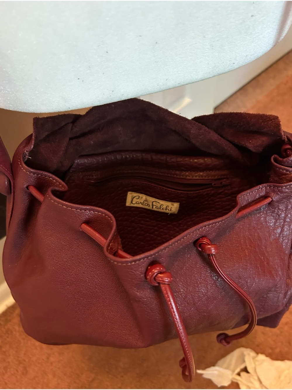 YK2 Carlos Fauci Women’s Burgundy Crossbody Leather Bag. - Picture 4 of 4